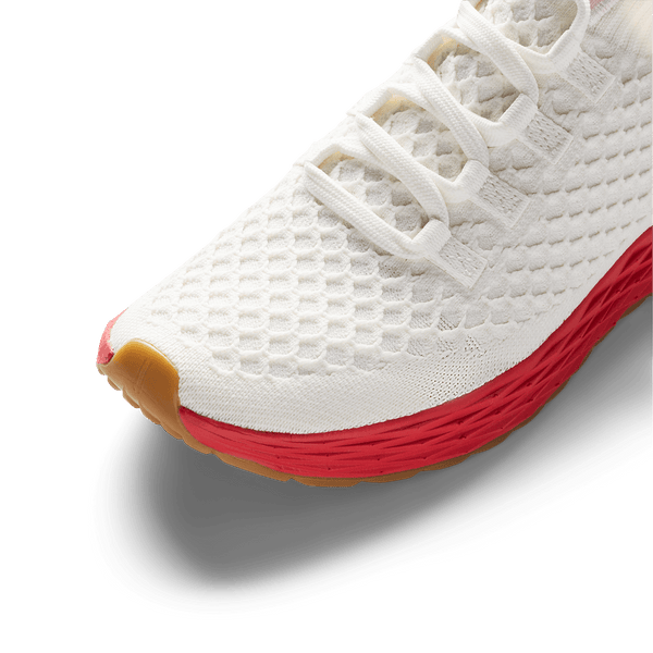 Classic White Punch Allday Knit Shoe Detail Angle.