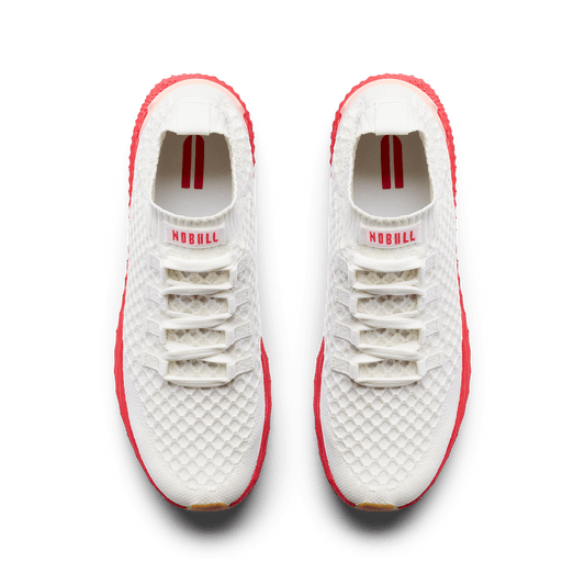 Classic White Punch Allday Knit Shoe Overhead Angle.