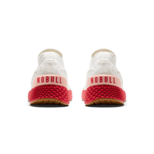 Classic White Punch Allday Knit Shoe Back Angle.