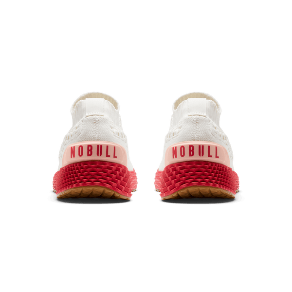 Classic White Punch Allday Knit Shoe Back Angle.