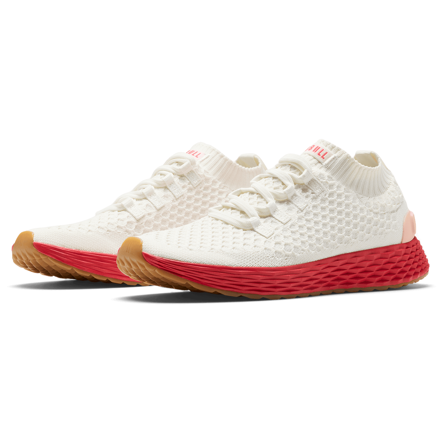 Classic White Punch Allday Knit Shoe Angled.