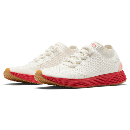 Classic White Punch Allday Knit Shoe Angled.