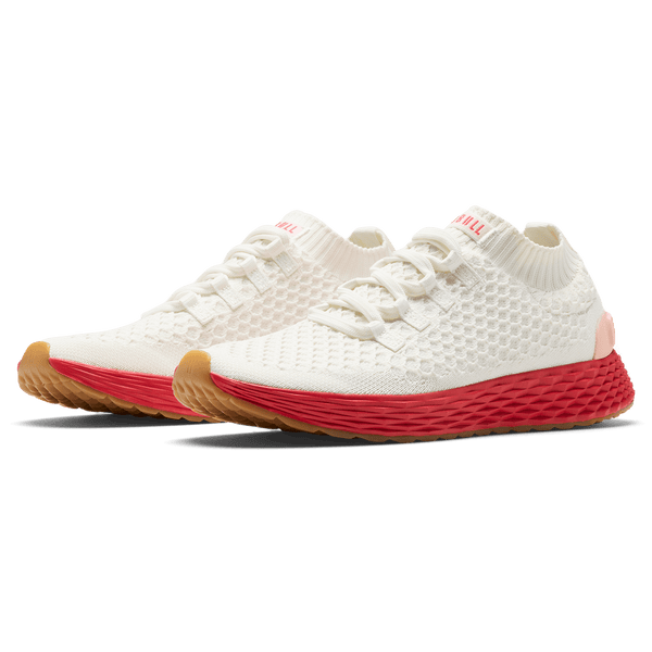 Classic White Punch Allday Knit Shoe Angled.