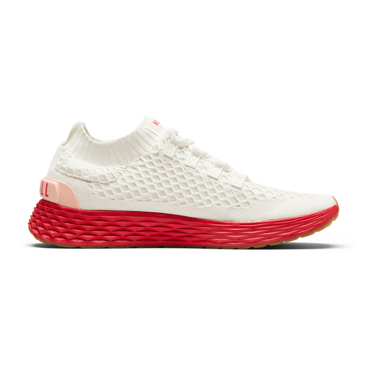 Classic White Punch Allday Knit Shoe Medial Angle.