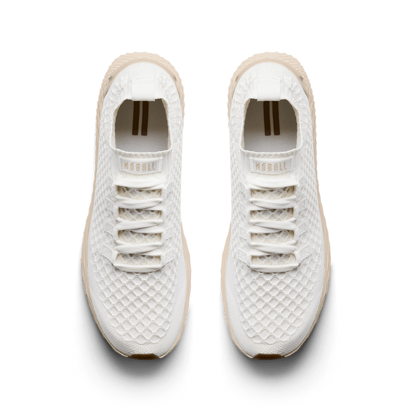 Classic White Lunar Allday Knit Shoe Overhead Angle.