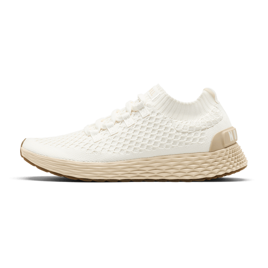 Classic White Lunar Allday Knit Shoe Side Angle.