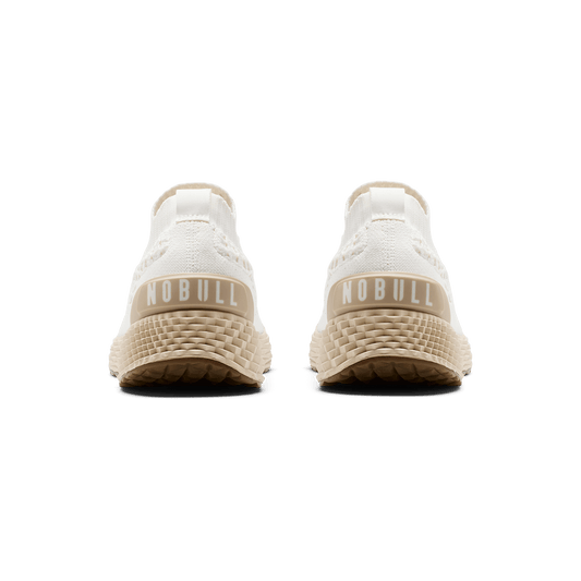 Classic White Lunar Allday Knit Shoe Back Angle.