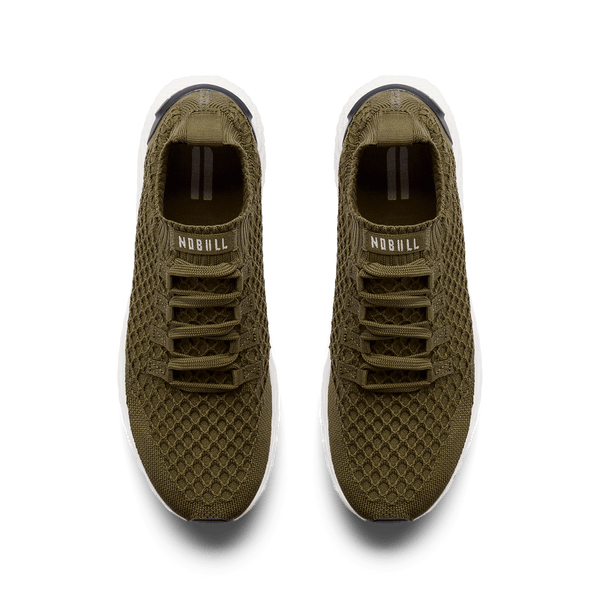 Tactical Green Allday Knit Shoe Overhead Angle.
