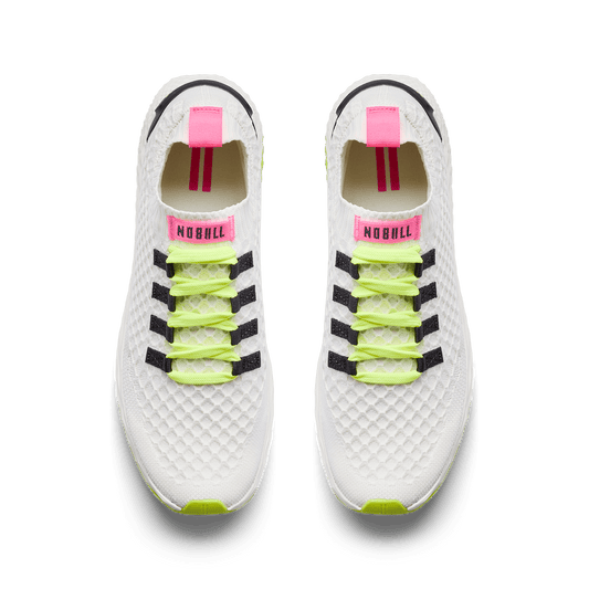 Classic White Yellow Alert Allday Knit Overhead Angle.