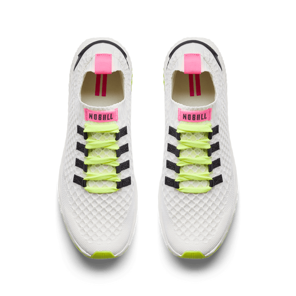 Classic White Yellow Alert Allday Knit Overhead Angle.