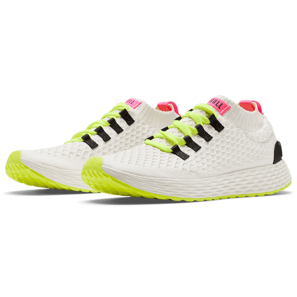 Classic White Yellow Alert Allday Knit Quarter Angle.