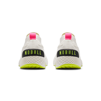 Classic White Yellow Alert Allday Knit Back Angle.