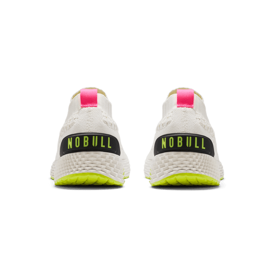 Classic White Yellow Alert Allday Knit Back Angle.