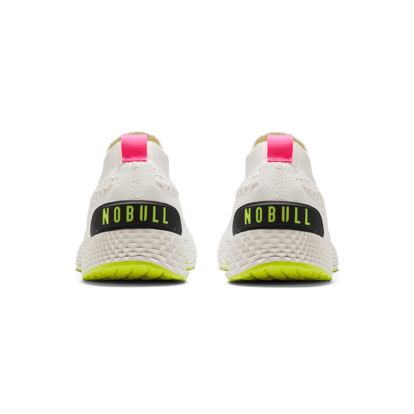 Classic White Yellow Alert Allday Knit Back Angle.