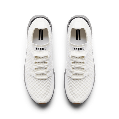 Classic White Ash Allday Knit Shoe Overhead Angle.