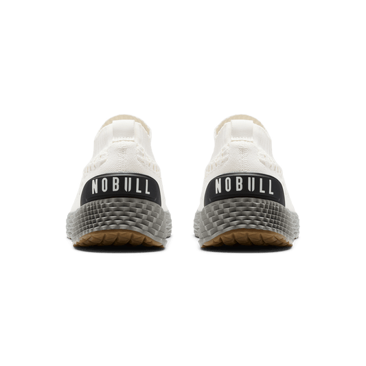 Classic White Ash Allday Knit Shoe Back Angle.