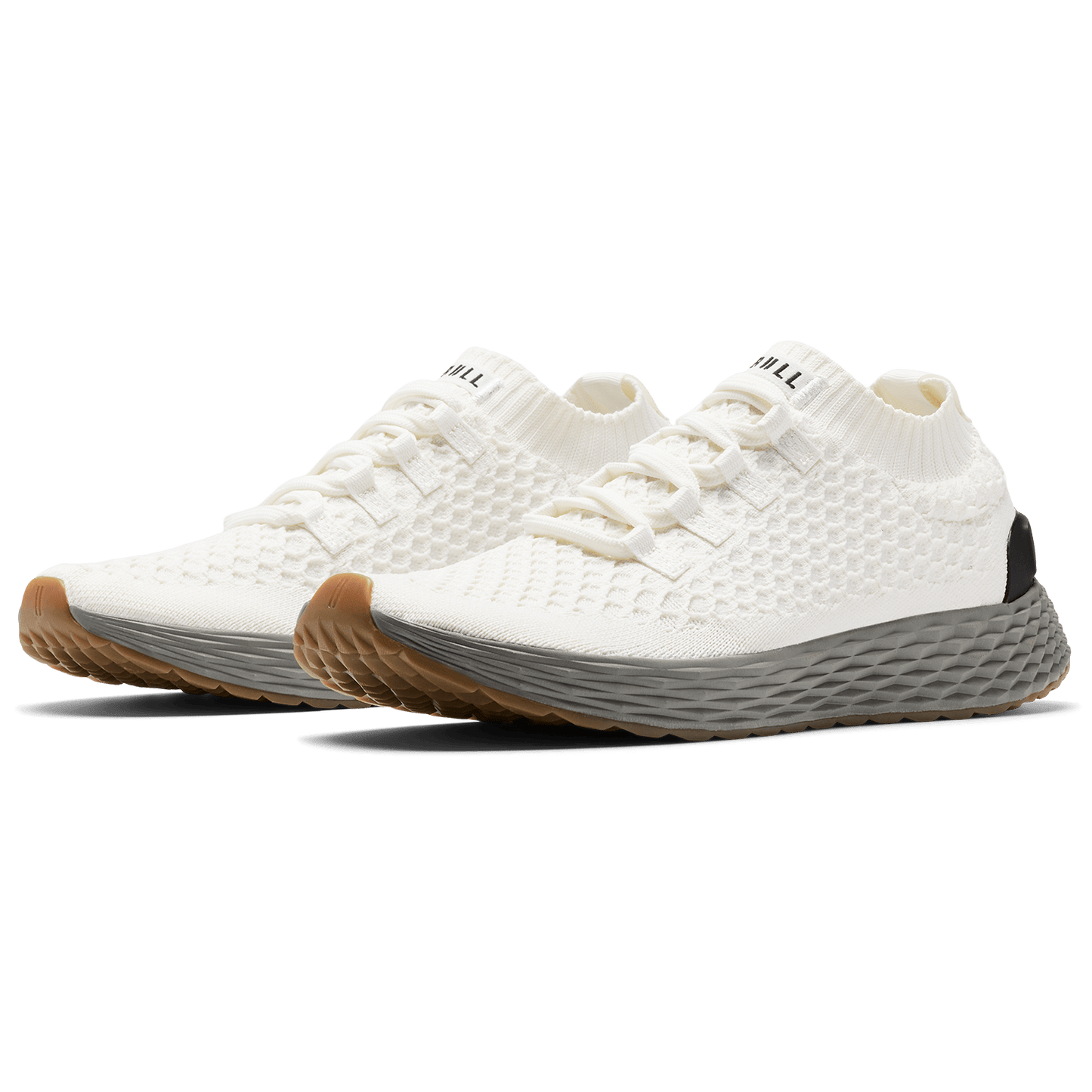 Classic White Ash Allday Knit Shoe Quarter Angle.