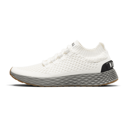 Classic White Ash Allday Knit Shoe Side Angle.
