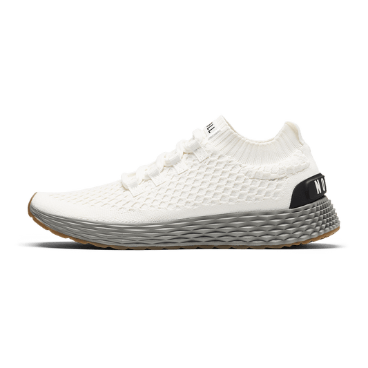 Classic White Ash Allday Knit Shoe Side Angle.