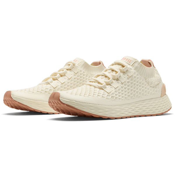 Mineral White Clay Allday Knit Shoe Quarter Angle.