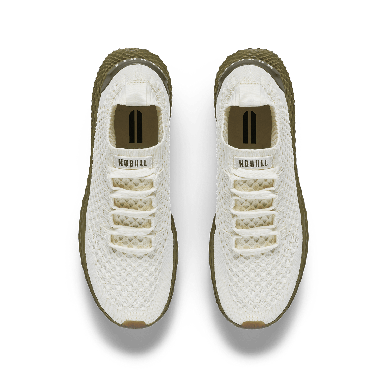 Mineral White Olive Allday Knit Shoe Above Angle.
