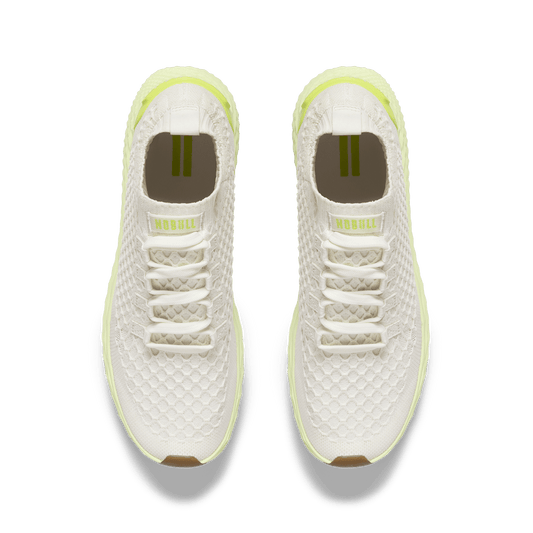 Classic White Pear Allday Knit Shoe Above Angle.