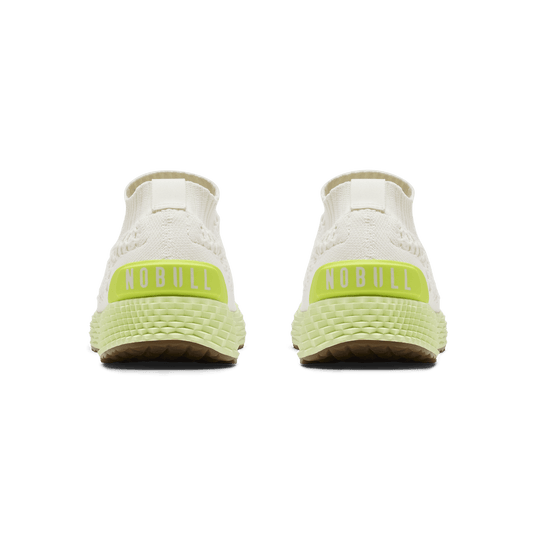 Classic White Pear Allday Knit Shoe Back Angle.