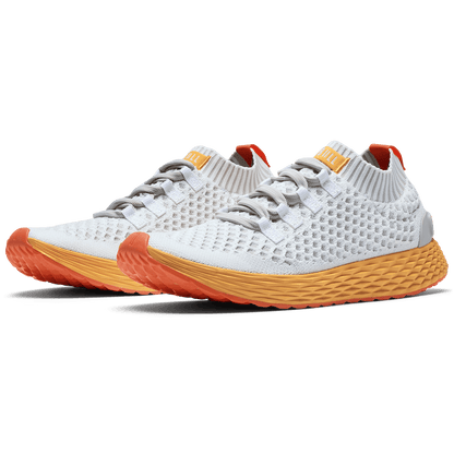 Classic White Blaze Allday Knit Shoe Front Side Angle.