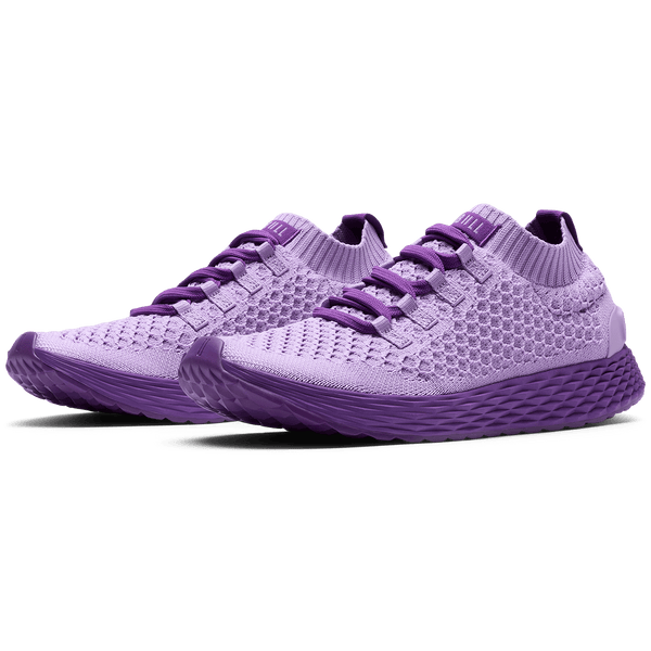 Purple Magic Allday Knit Shoe Front Side Angle.
