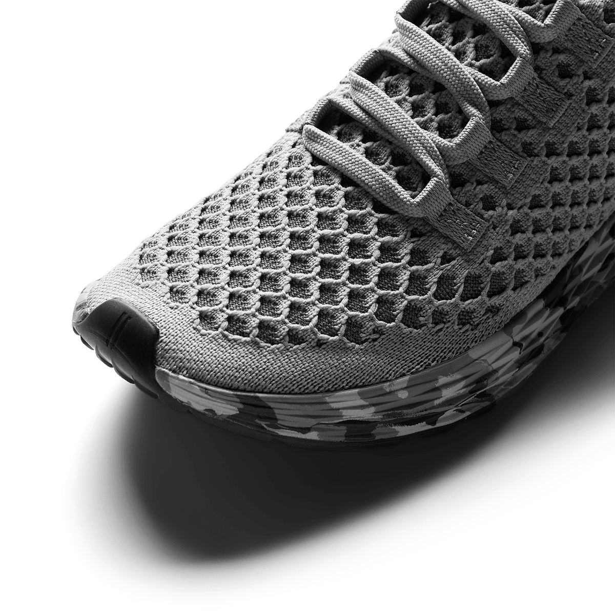 Gray Jungle Camo Allday Knit Shoe Detail Angle.