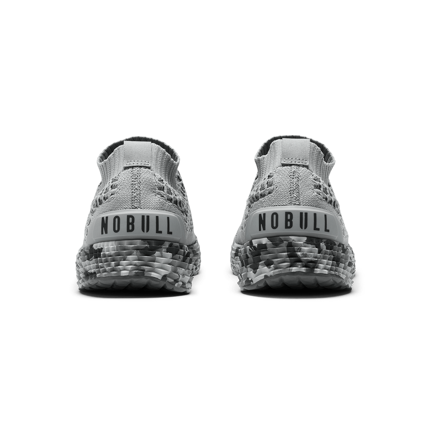 Gray Jungle Camo Allday Knit Shoe Back Angle.