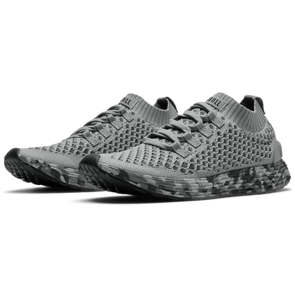Gray Jungle Camo Allday Knit Shoe Front Side Angle.