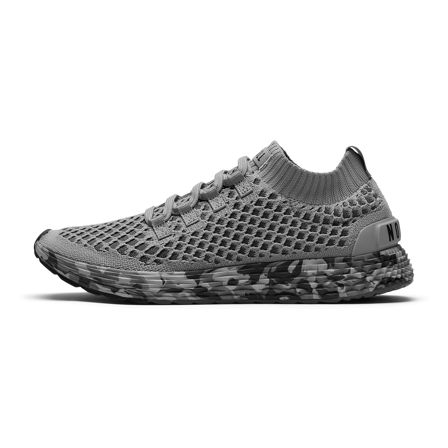 Gray Jungle Camo Allday Knit Shoe Side Angle.