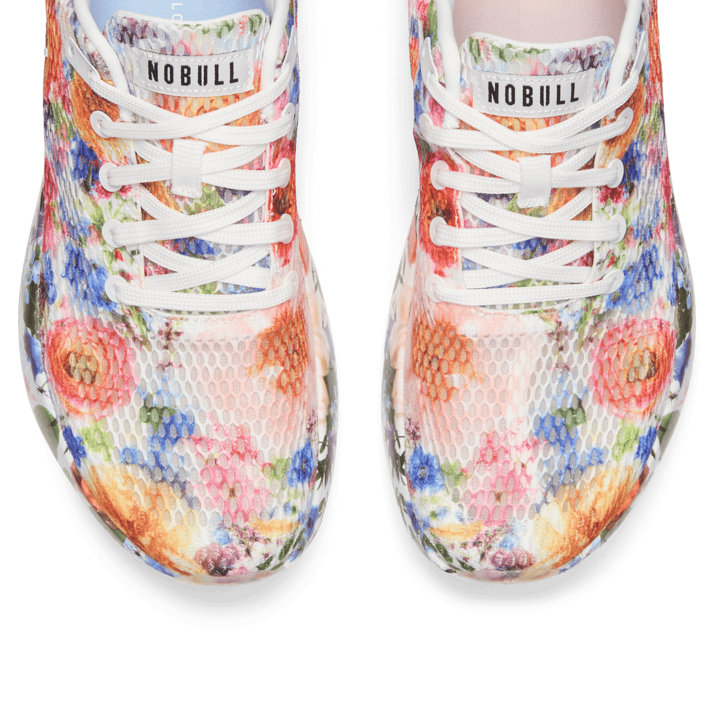 White Take Your Flowers Drive Mesh Shoe Above Toe Box Angle