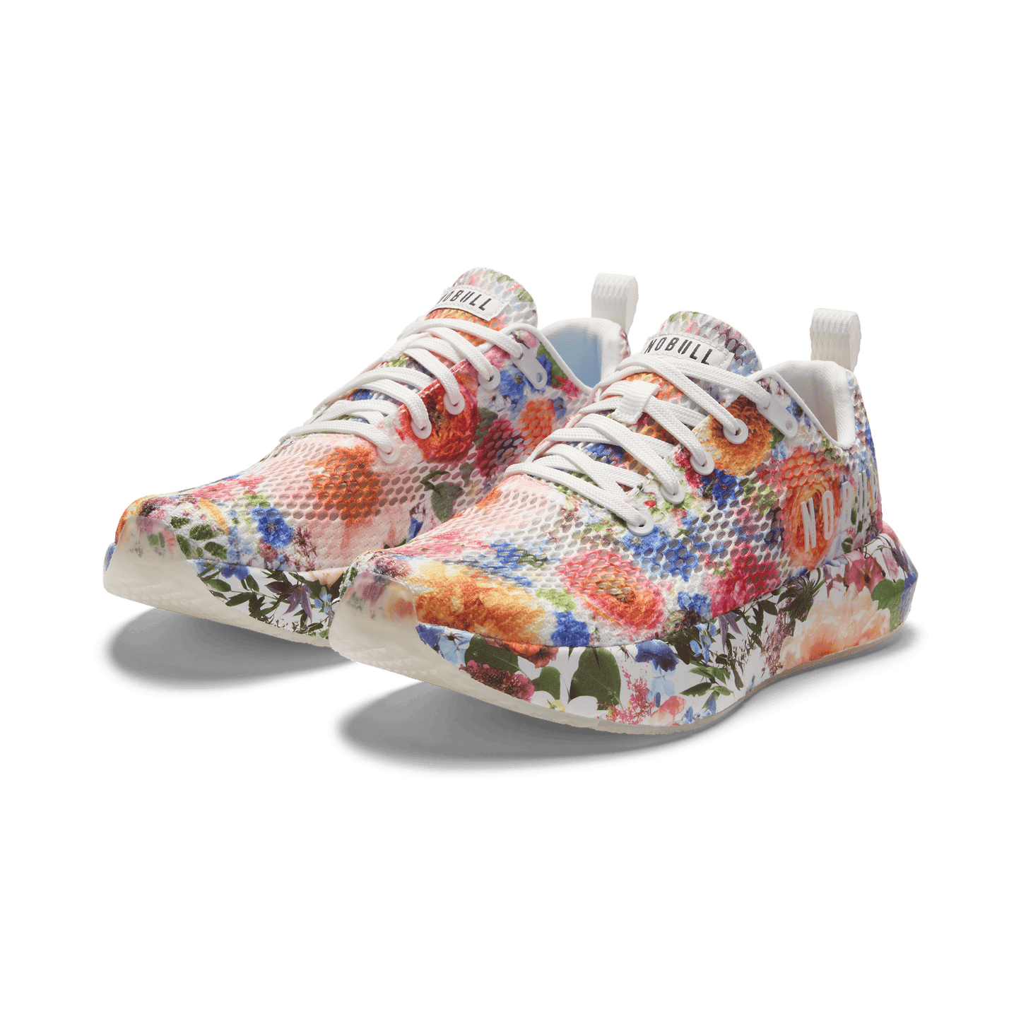 White Take Your Flowers Drive Mesh Shoe Front Side Angle