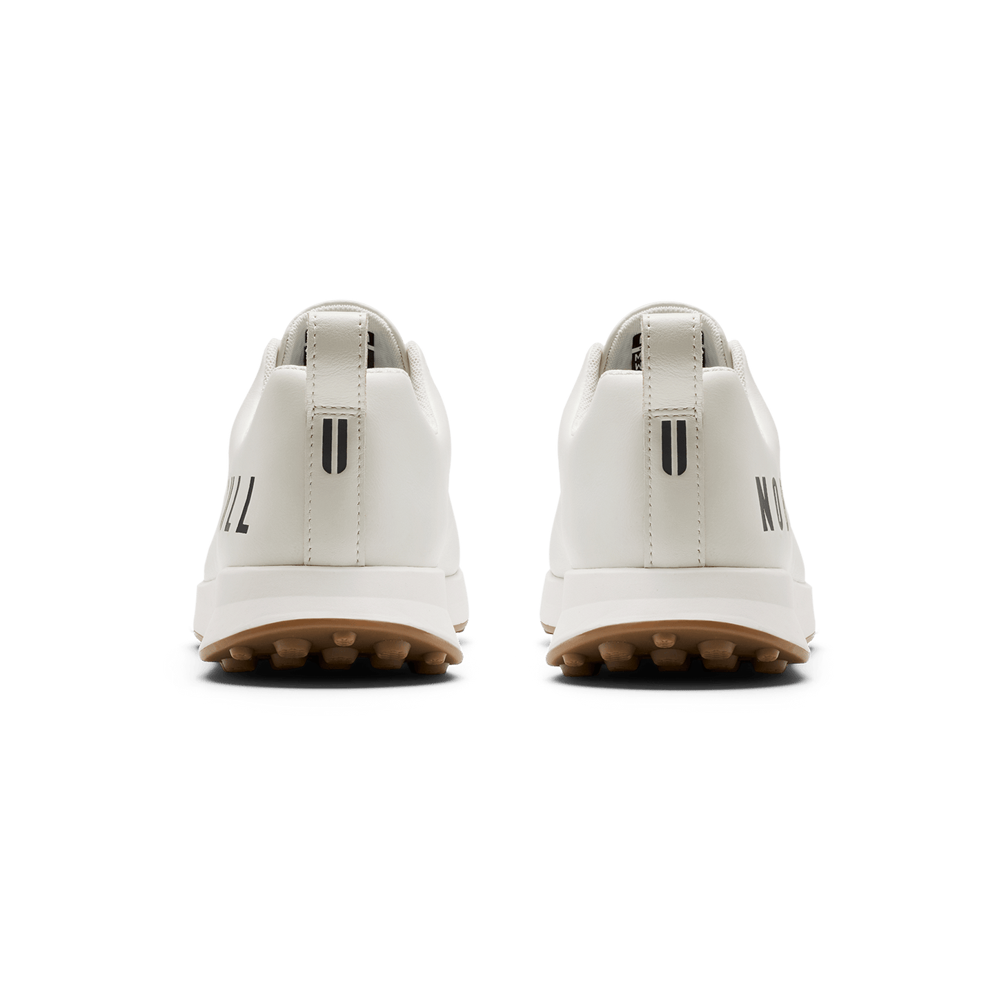 White Leather Golf Shoe Back Angle.