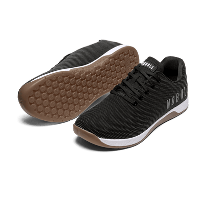 Black White Gum Outwork Shoes Side Angle.