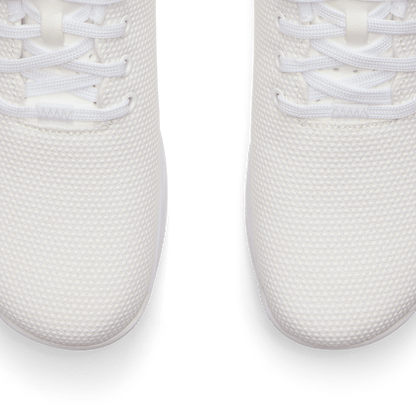 White Outwork Shoes Front Toe Box Detail Angle.