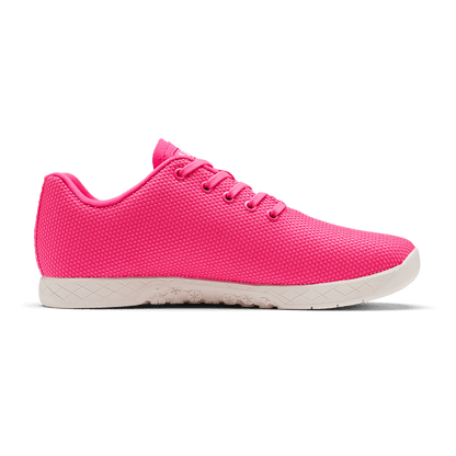 Neon Pink & Classic White Outwork Shoe Medial Angle.