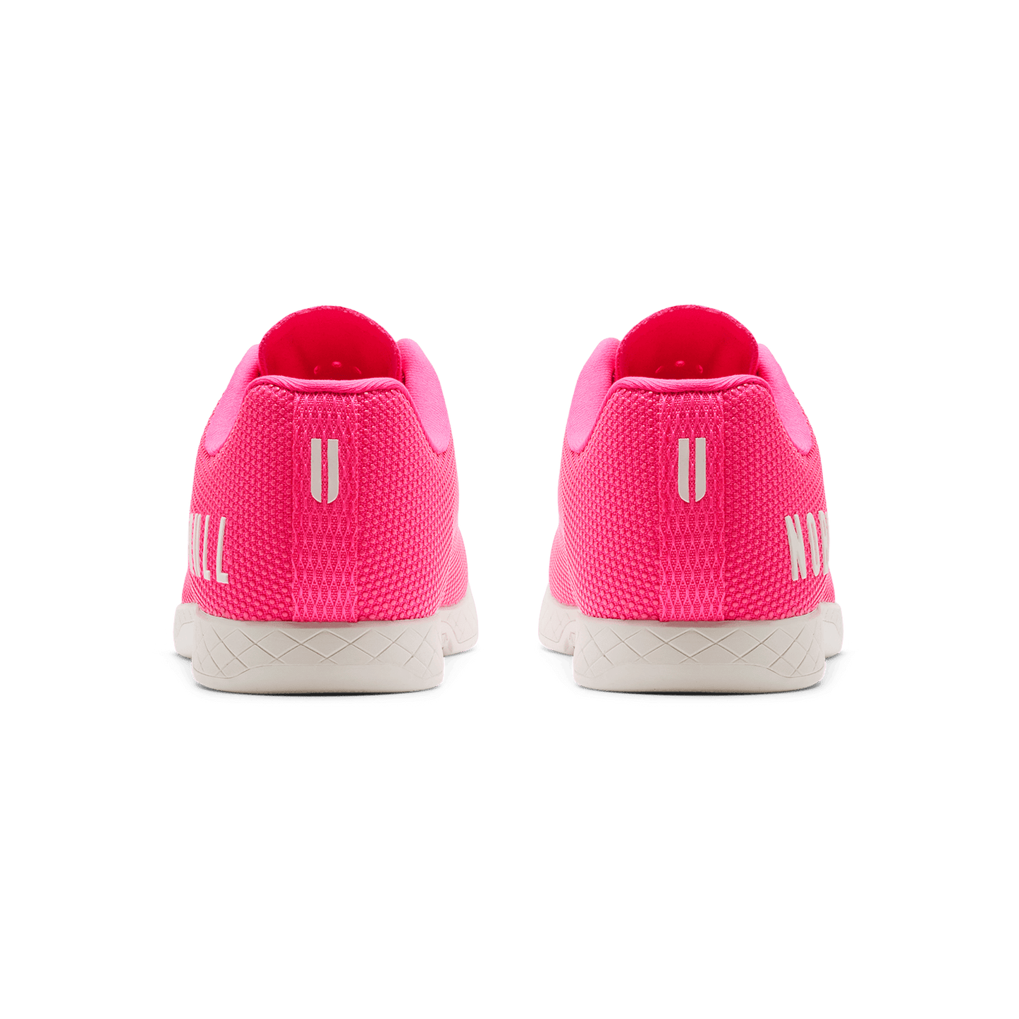 Neon Pink & Classic White Outwork Shoe Back Angle.