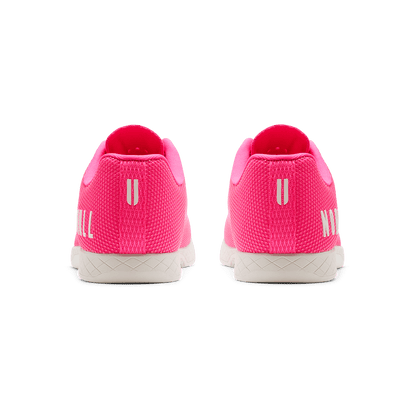 Neon Pink & Classic White Outwork Shoe Back Angle.