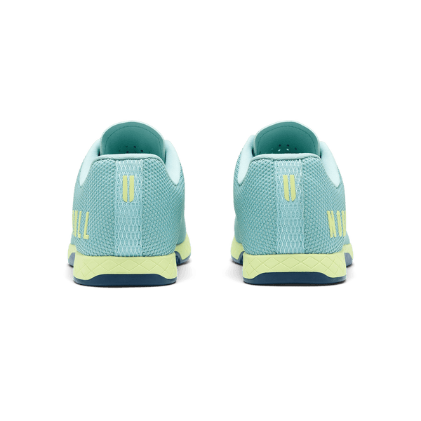 Blue Haze Pear Outwork Shoe Back Angle.