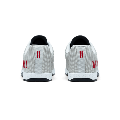 Light Gray Classic White Jet Black Outwork Shoe Back Side Angle.