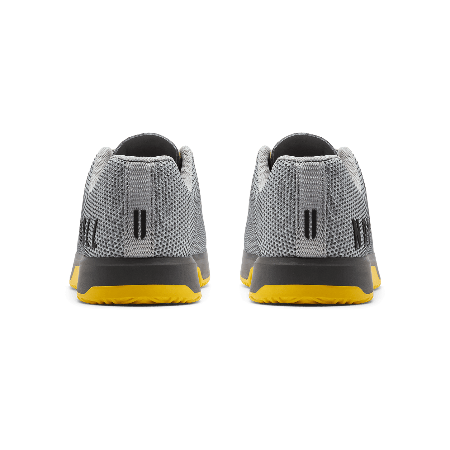 Pewter Marigold NOBULL Outwork Edge Shoe Back Angle. 