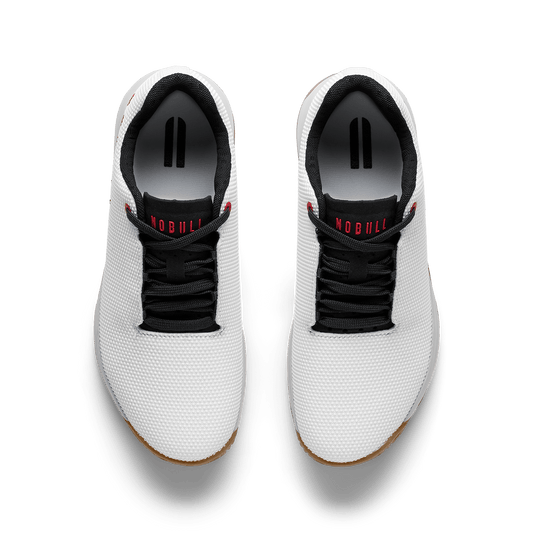 Classic White Light Gray Gum Outwork Edge Shoe Overhead Angle.