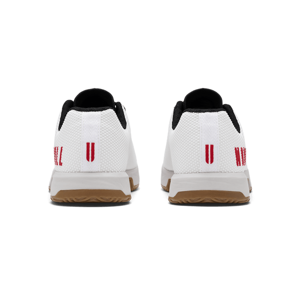 Classic White Light Gray Gum Outwork Edge Shoe Back Angle.