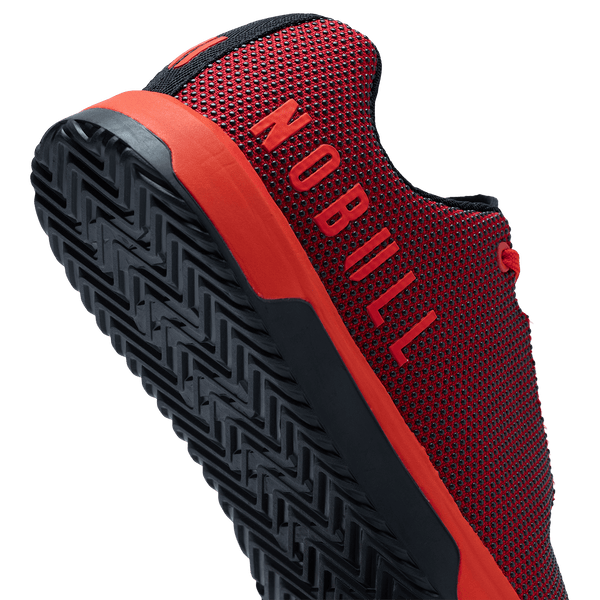 Equestrian Red Outwork Edge Shoe Detail Angle.
