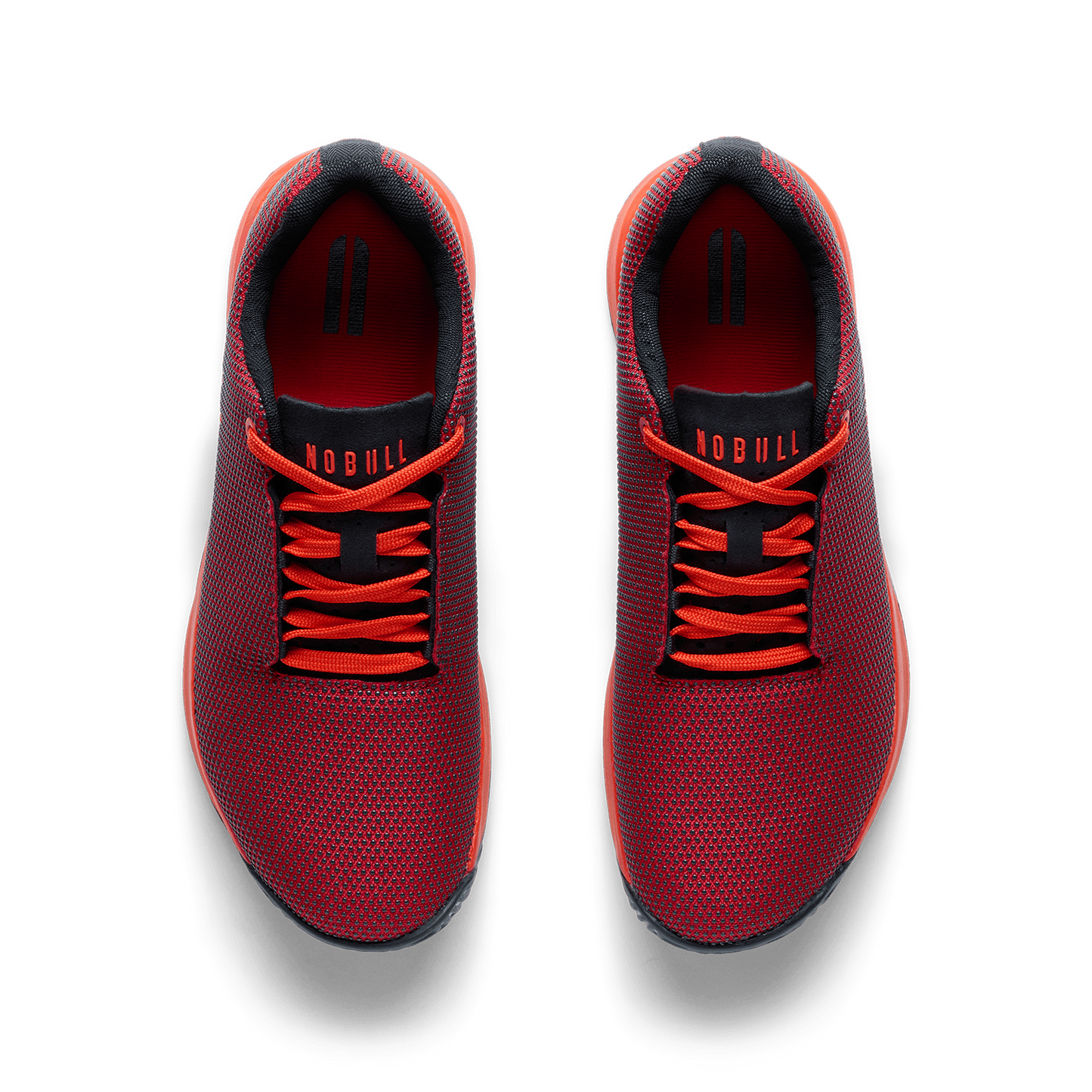 Equestrian Red Outwork Edge Shoe Overhead Angle.