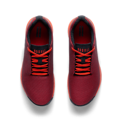 Equestrian Red Outwork Edge Shoe Overhead Angle.
