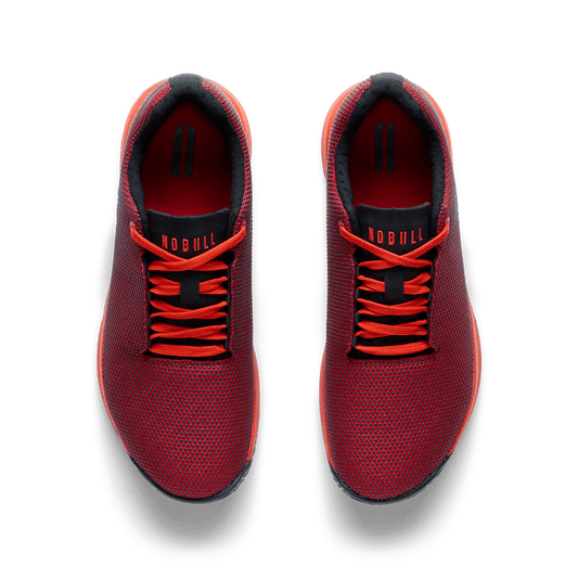 Equestrian Red Outwork Edge Shoe Overhead Angle.